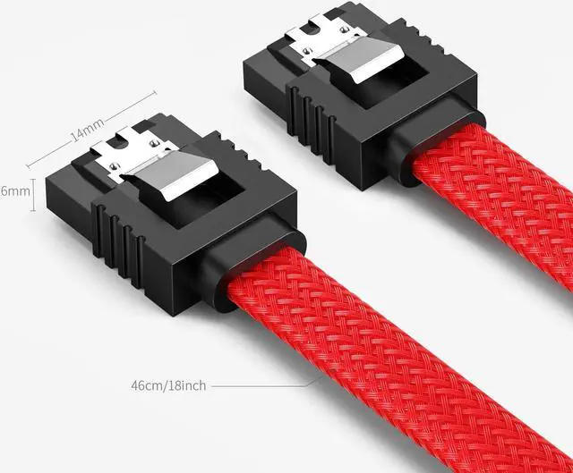 Alt view image 6 of 7 - 3PACK SATA Cable III isptewhie 3 Pack 6Gbps Straight HDD SDD Data Cable with Locking Latch 50cm 18 Inch for SATA HDD  SSD  CD Driver  CD Writer  Red