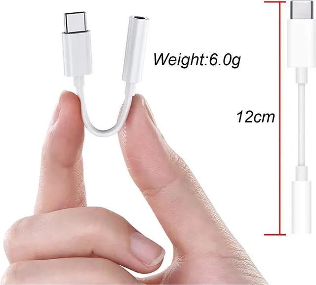 Alt view image 6 of 6 - isptewhie USB C Male to 3.5mm Female Headphone Jack Adapter(2 Pack) Type C to Aux Audio Dongle Cable Cord Compatible with Samsung Galaxy S22 S21 Ultra S20 S10 S9 Plus Note 20 10  etc White