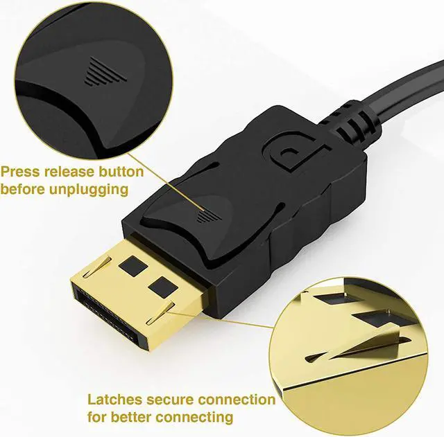 Alt view image 6 of 7 - isptewhie DisplayPort to DVI Cable  6 Feet DP to DVI Gold Plated Adapter Cord  Compatible with PC  Laptop  HDTV  Projector  Monitor and More  Black