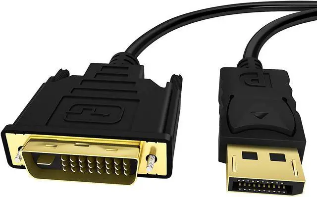 Main image of isptewhie DisplayPort to DVI Cable  6 Feet DP to DVI Gold Plated Adapter Cord  Compatible with PC  Laptop  HDTV  Projector  Monitor and More  Black