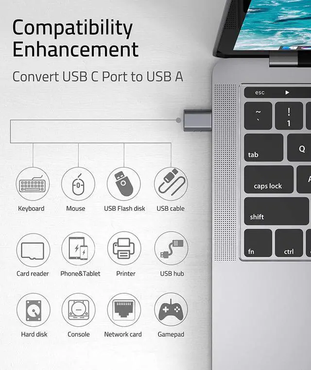 Alt view image 6 of 7 - isptewhie USB C to USB Adapter 2 Pack USB C Male to USB3 Female Adapter Compatible with MacBook Pro 2023 iMac iPad Mini 6/Pro MacBook Air 2022 and Other Type C or Thunderbolt 4/3 Devices Space Grey