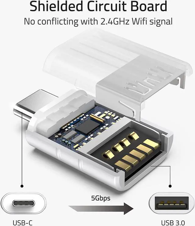 Alt view image 4 of 8 - isptewhie USB C to USB Adapter 2 Pack USB C Male to USB3 Female Adapter Compatible with MacBook Pro 2023 iMac iPad Mini 6/Pro MacBook Air 2022 and Other Type C or Thunderbolt 4/3 Devices Space Silver