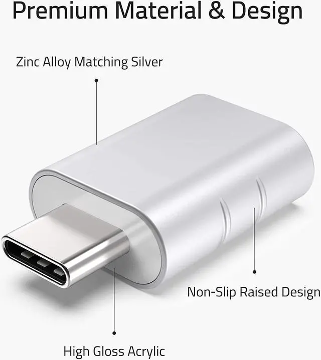 Alt view image 2 of 8 - isptewhie USB C to USB Adapter 2 Pack USB C Male to USB3 Female Adapter Compatible with MacBook Pro 2023 iMac iPad Mini 6/Pro MacBook Air 2022 and Other Type C or Thunderbolt 4/3 Devices Space Silver