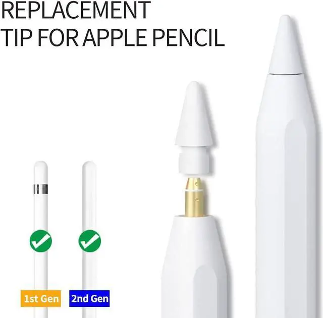 Alt view image 4 of 7 - isptewhie Replacement Tips Compatible with Apple Pencil 2 Gen iPad Pro Pencil - iPencil Nib for iPad Pencil 1 st/Pencil 2 Gen White 4 Pack