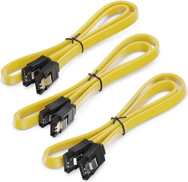 Alt view image 5 of 6 - isptewhie SATA Cable III 3 Pack SATA Cable III 6Gbps Straight HDD SDD Data Cable with Locking Latch 15.7 Inch 40cm Compatible for SATA HDD  SSD  CD Driver  CD Writer - Yellow