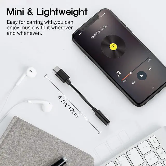 Alt view image 4 of 7 - isptewhie USB C Male to 3.5mm Female Headphone Jack Adapter 2 Pack Type C to Aux Audio Dongle Cable Cord Compatible with Samsung Galaxy S22 S21 Ultra S20 S10 S9 Plus Note 20 10  etc Black