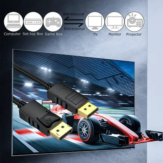 Alt view image 2 of 8 - isptewhie DisplayPort to DisplayPort Cable 6 Ft  DP to DP Male to Male Cord Gold-Plated Cord  Supports 4K@60Hz  2K@144Hz Compatible for Computer  Laptop  Graphics Card  Docking Station