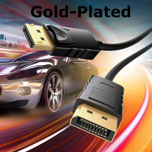 Alt view image 6 of 6 - isptewhie DisplayPort to DisplayPort Cable 10 Ft  DP to DP Male to Male Cord Gold-Plated Cord  Supports 4K@60Hz  2K@144Hz Compatible for Computer  Laptop  Graphics Card  Docking Station 10 ft.