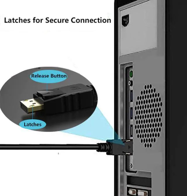 Alt view image 5 of 6 - isptewhie DisplayPort to HDMI HDTV Cable 10 feet Gold-Plated DisplayPort DP to HDMI Cable Male to Male Adapter 1080P Support Video and Audio for DELL HP ASUS