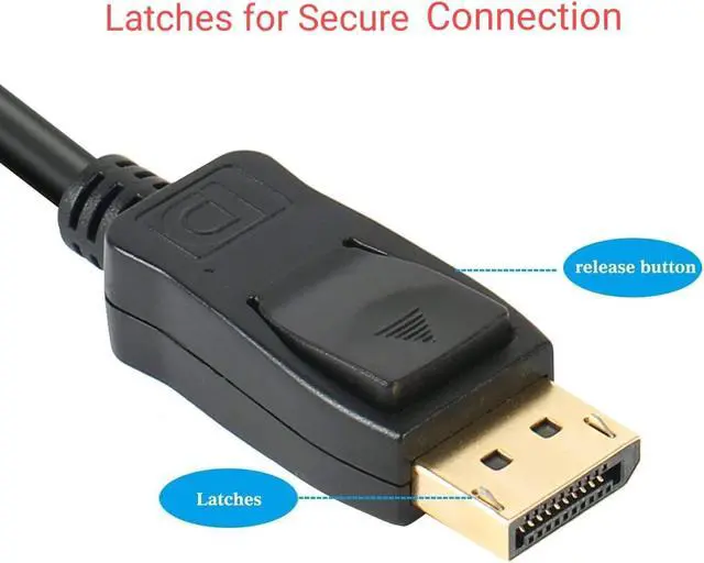 Alt view image 3 of 6 - isptewhie DisplayPort to HDMI HDTV Cable 10 feet Gold-Plated DisplayPort DP to HDMI Cable Male to Male Adapter 1080P Support Video and Audio for DELL HP ASUS