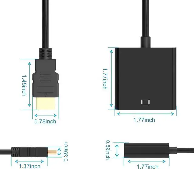 Alt view image 5 of 6 - isptewhie DisplayPort (DP) to VGA Adapter,1080P Gold-Plated Display Port to VGA Adapter (Male to Female) for Computer, Desktop, Laptop, PC, Monitor, Projector, HDTV-Black