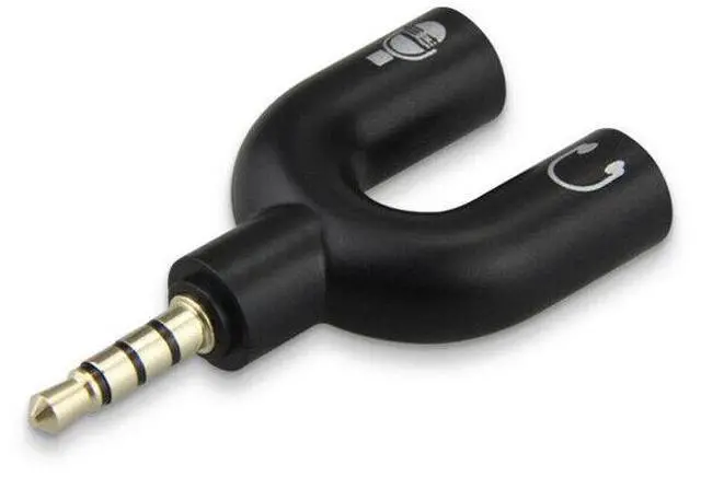 Main image of 4 Position 3.5mm Stereo Splitter Audio to Mic Headset Jack Plug Y Adapter Black