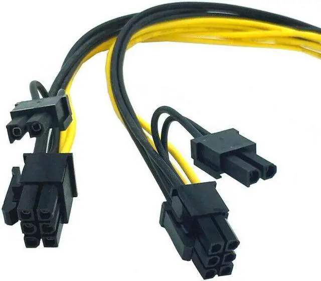 Alt view image 4 of 6 - PCI-E 8-Pin To 2x 8 Pin / 6 Pin Dual Power Splitter Cable Extension Wire