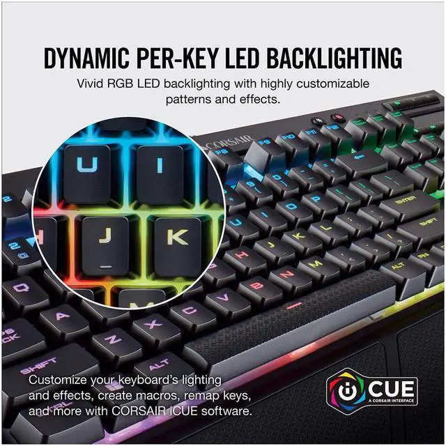 Alt view image 2 of 7 - CORSAIR K68 RGB Mechanical Gaming Keyboard, Backlit RGB LED, Cherry MX Blue, Dust and Spill Resistant