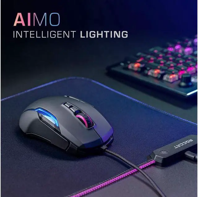 Alt view image 6 of 7 - ROCCAT Kone AIMO Remastered Black 1 x Wheel USB Wired Optical 16000 dpi RGBA Smart Customization Gaming Mouse