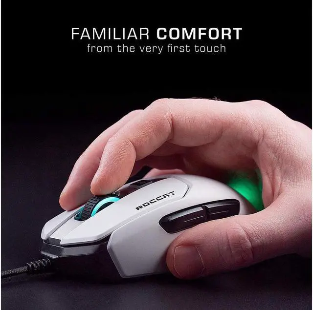 Alt view image 6 of 7 - ROCCAT Kain 120 AIMO ROC-11-612-WE White 1 x Wheel USB Wired Optical Titan-Click RGB Gaming Mouse