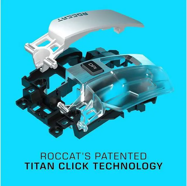 Alt view image 5 of 7 - ROCCAT Kain 120 AIMO ROC-11-612-WE White 1 x Wheel USB Wired Optical Titan-Click RGB Gaming Mouse