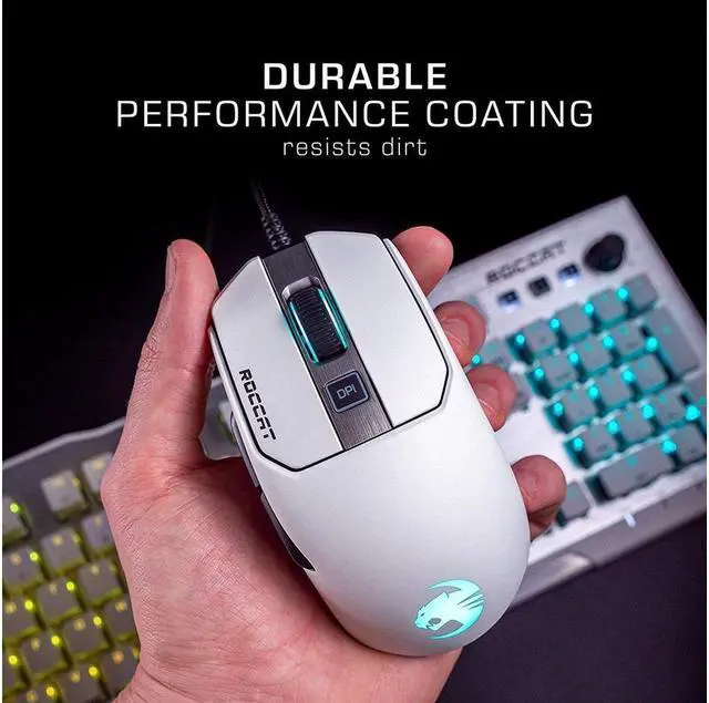 Alt view image 2 of 7 - ROCCAT Kain 120 AIMO ROC-11-612-WE White 1 x Wheel USB Wired Optical Titan-Click RGB Gaming Mouse