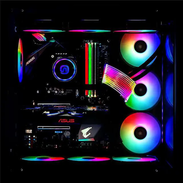 Alt view image 7 of 7 - 24 Pin Plus Addressable RGB ATX Power Extension Cable - 5V 3Pin ARGB PSU Cable