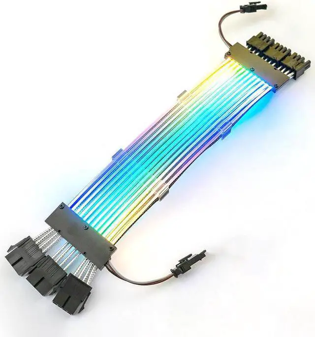 Alt view image 2 of 6 - 3 x 8 Pin(6+2) Addressable RGB GPU Power Extension Cable