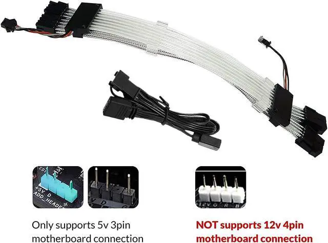 Alt view image 2 of 7 - 2 x 8 Pin(6+2) Addressable RGB GPU Power Extension Cable
