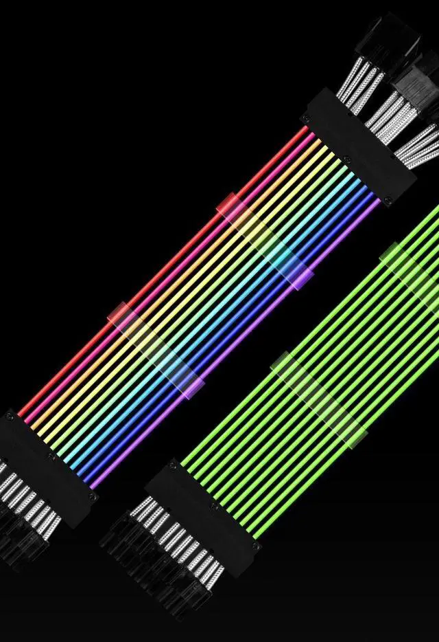 Alt view image 3 of 6 - 3 x 8 Pin(6+2) Addressable RGB GPU Power Extension Cable