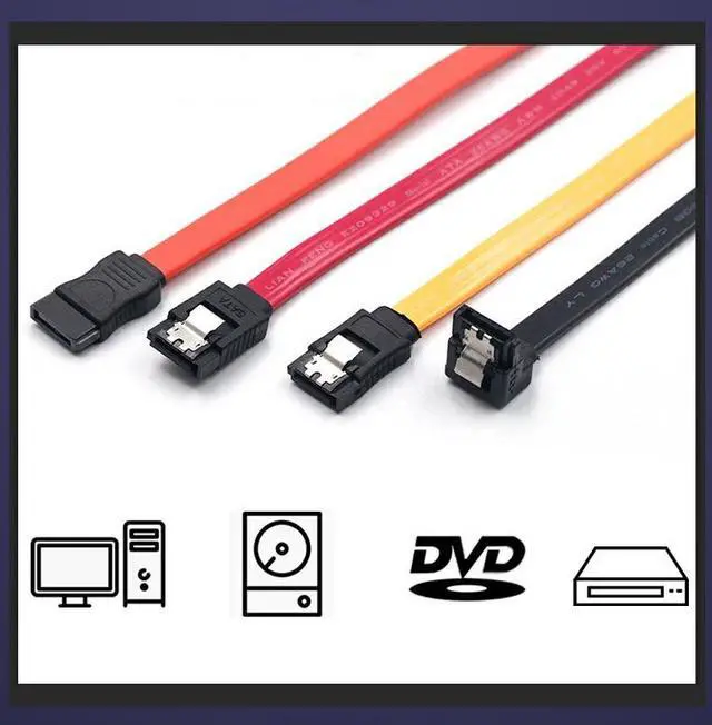 Alt view image 5 of 7 - SATA Cable 90 Degree Right Angle SATA III 6.0 Gbps SATA 3 Cable 1.64ft/0.5m - Yellow