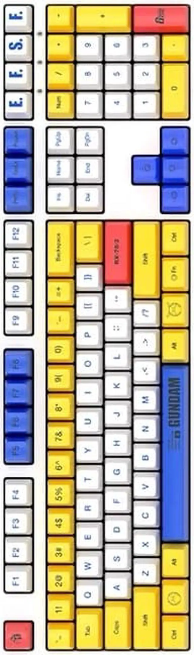 Alt view image 6 of 7 - iKBC X GUNDAM RX-78-2 Limited Version 108 Keys USB Wired Mechanical Gaming Keyboard - Cherry MX Brown