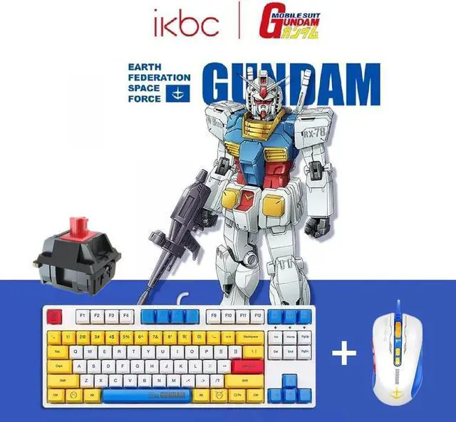 Main image of iKBC X GUNDAM RX-78-2 Limited Version Cherry MX Red Switch 87 Keys USB Wired Mechanical Gaming Keyboard and Optical 5000DPI Wired Gaming Mouse Set