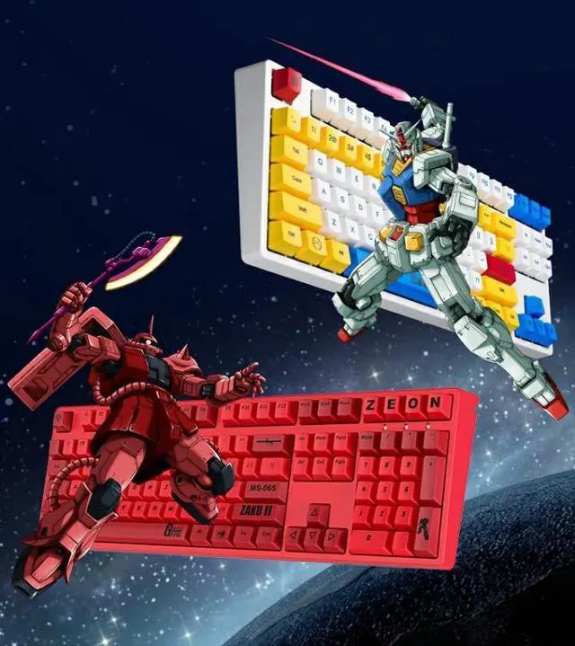 Alt view image 7 of 7 - iKBC X GUNDAM ZAKU ? Limited Version USB Wired Mechanical Gaming Keyboards - Cherry MX Red