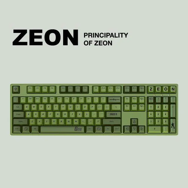 Alt view image 2 of 7 - iKBC X GUNDAM ZAKU ? Limited Version USB Wired Mechanical Gaming Keyboards - Cherry MX Red