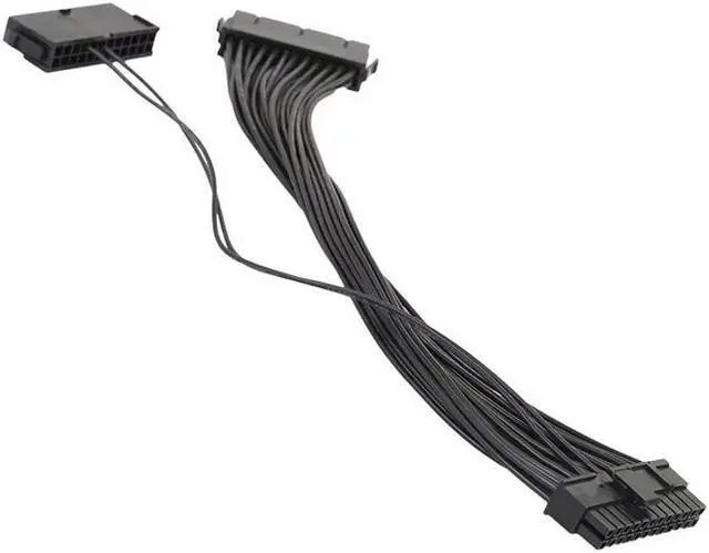Alt view image 5 of 5 - 2PC 24 Pin Main Second Dual PSU ATX Power Supply Connector Splitter Motherboard Adapter Cable
