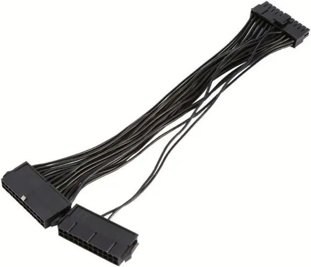 Alt view image 4 of 5 - 24 Pin Main Second Dual PSU ATX Power Supply Connector Splitter Motherboard Adapter Cable