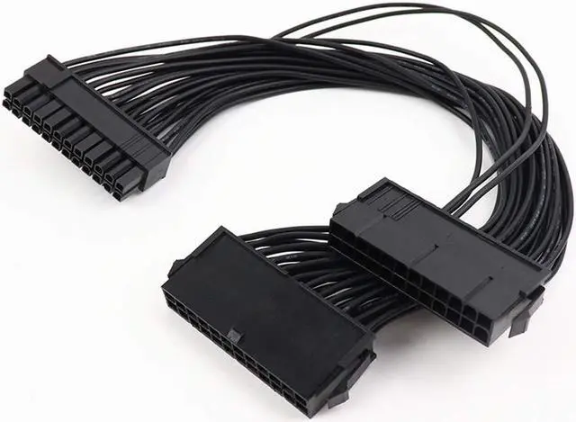Main image of 24 Pin Main Second Dual PSU ATX Power Supply Connector Splitter Motherboard Adapter Cable