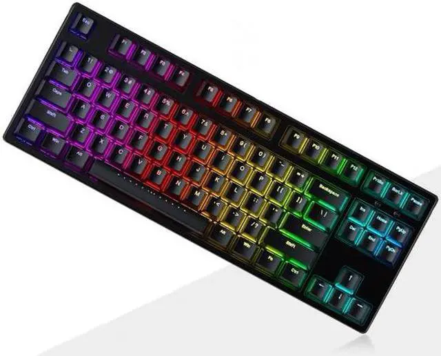 Alt view image 2 of 7 - iKBC F400 87 Keys USB Wired RGB Backlit Mechanical Gaming Keyboard Black PBT Keycaps - Cherry Red Switch