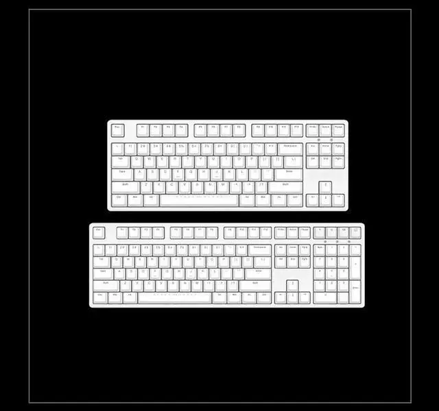 Alt view image 5 of 7 - iKBC F87 87 Keys USB Wired Blue LED Backlit Mechanical Gaming Keyboard White PBT Keycaps - Cherry Blue Switch