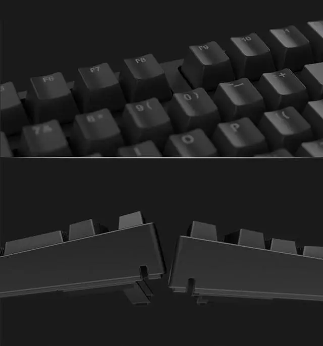 Alt view image 4 of 6 - iKBC F87 87 Keys USB Wired White LED Backlit Mechanical Gaming Keyboard Black PBT Keycaps - Cherry Red Switch