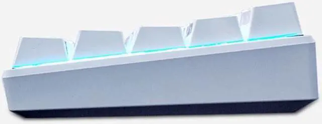 Alt view image 2 of 7 - Royal Kludge RK61 2.4Ghz Wireless / Bluetooth 5.1 / USB Wired 60% Blue Backlit Mechanical Gaming Keyboard - 61 Keys Ultra-Compact - White ABS Keycap - Red Switch