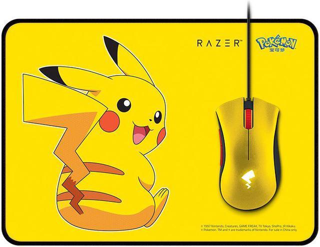 Razer DeathAdder Essential Pokemon Pikachu Edition Gaming Mouse and Mouse Pad Combo - 6400 DPI 4G Optical Sensor - 5 Programmable Buttons - Razer Mechanical Gaming Mice - Newegg.com