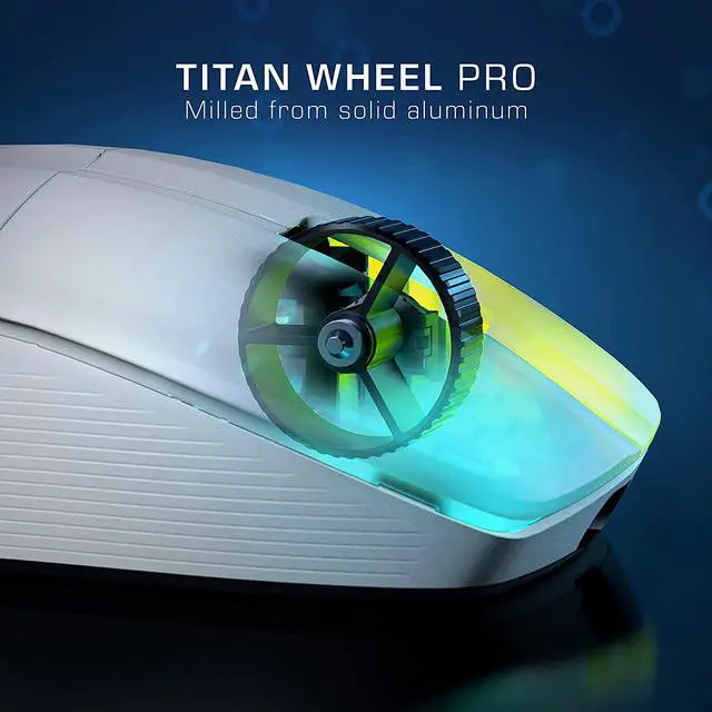 Alt view image 3 of 7 - ROCCAT Kone Pro Air Ergonomic Bluetooth Wireless Gaming Mouse - 19K DPI Optical Sensor - AIMO RGB Lighting - Aluminum Scroll Wheel - 100+ Hour Battery Life - White