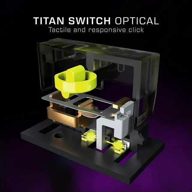 Alt view image 2 of 7 - ROCCAT Kone Pro Lightweight Ergonomic Wired Gaming Mouse - 19K DPI Optical Sensor - AIMO RGB Lighting - Titan Scroll Wheel - Honeycomb Shell - Black