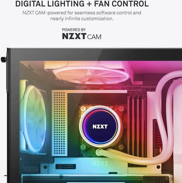 Alt view image 7 of 7 - NZXT AER RGB 2 - 120mm - Advanced Lighting Customizations - Winglet Tips - Fluid Dynamic Bearing - LED RGB PWM Case Fan - Triple Fans with Lighting Controller - White