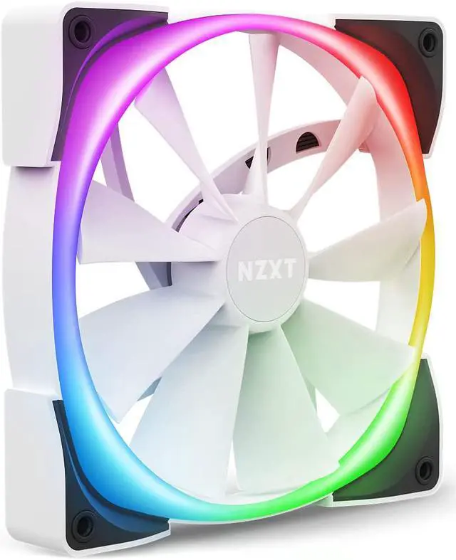 Alt view image 2 of 6 - NZXT AER RGB 2 - 140mm - Advanced Lighting Customizations - Winglet Tips - Fluid Dynamic Bearing - LED RGB PWM Case Fan for Hue 2 - Single (HUE2 Lighting Controller Not Included) - White