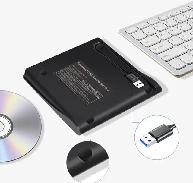 Alt view image 6 of 7 - USB 3.0 Portable Lightscribe External Optical Drive Slim CD/DVD +/-RW Burner Player - Brushed Metal Texture - Plug and Play - for Mac PC Windows11/10/8/7 Linux OS