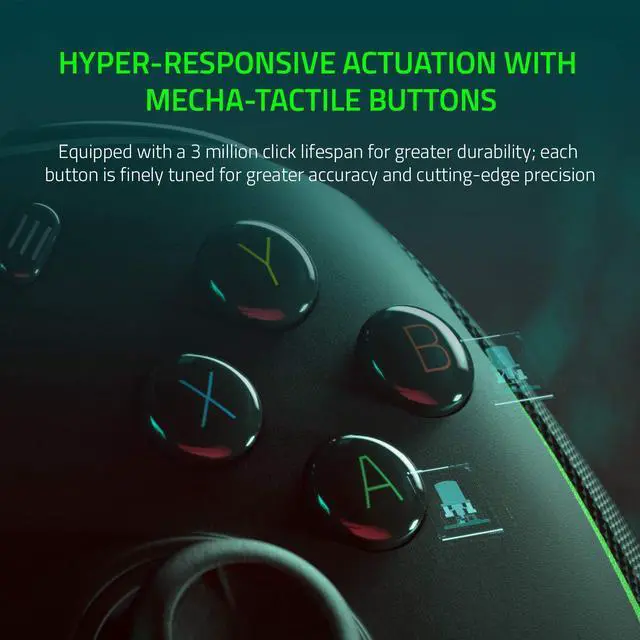 Alt view image 3 of 7 - Wolverine V2 Wired Gaming Controller for Xbox Series X: Remappable Front-Facing Buttons - Mecha-Tactile Action Buttons and D-Pad - Hair Trigger Mode with Trigger Stop-Switches - Black