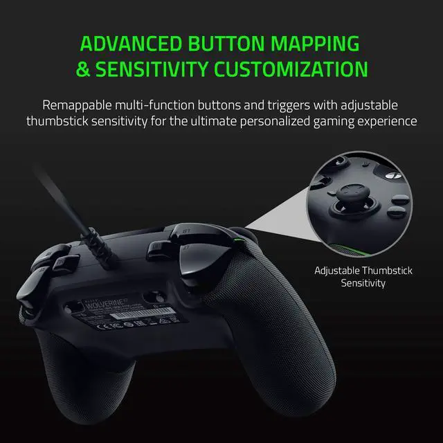Alt view image 4 of 7 - Wolverine V2 Wired Gaming Controller for Xbox Series X: Remappable Front-Facing Buttons - Mecha-Tactile Action Buttons and D-Pad - Hair Trigger Mode with Trigger Stop-Switches - Black