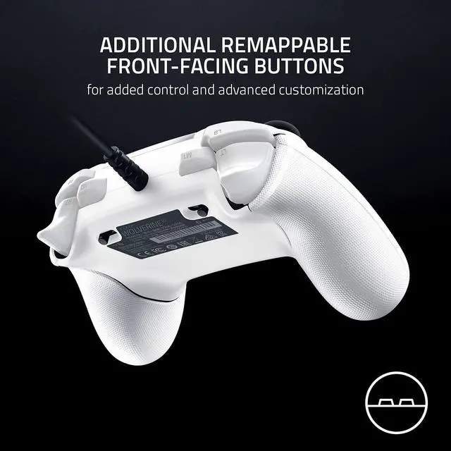 Alt view image 6 of 6 - Wolverine V2 Wired Gaming Controller for Xbox Series X: Remappable Front-Facing Buttons - Mecha-Tactile Action Buttons and D-Pad - Hair Trigger Mode with Trigger Stop-Switches - White