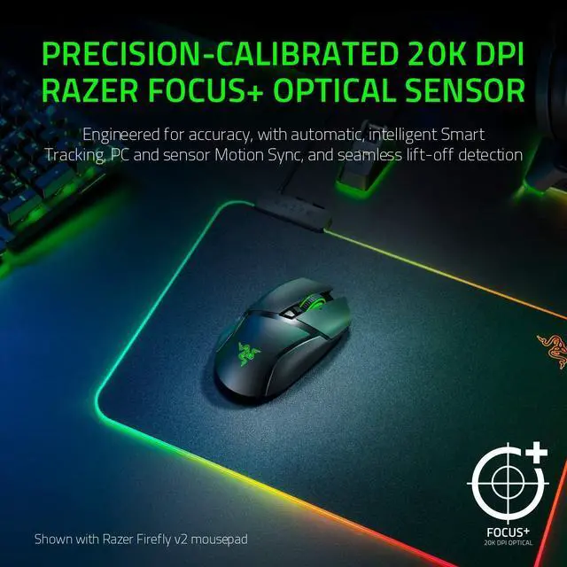 Alt view image 6 of 6 - Basilisk Ultimate HyperSpeed Wireless Gaming Mouse with Charging Dock: Fastest Gaming Mouse Switch - 20K DPI Optical Sensor - Chroma RGB - 11 Programmable Buttons - 100 Hr Battery - Black