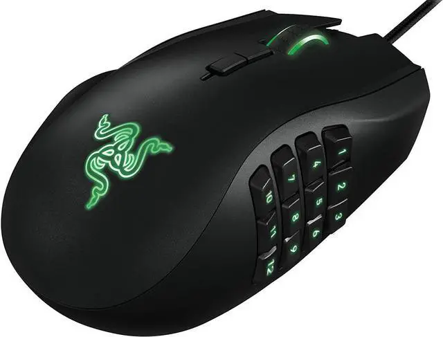 Alt view image 2 of 7 - Naga Left-Handed - Ergonomic MMO Wired Gaming Mouse - 12 Programmable Thumb Buttons - 8200 Adjustible DPI - 4G Laser Sensor
