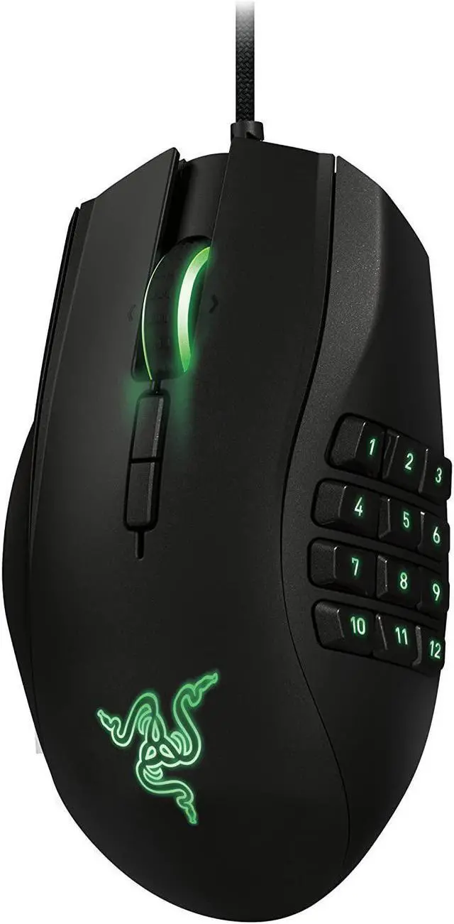 Alt view image 3 of 7 - Naga Left-Handed - Ergonomic MMO Wired Gaming Mouse - 12 Programmable Thumb Buttons - 8200 Adjustible DPI - 4G Laser Sensor